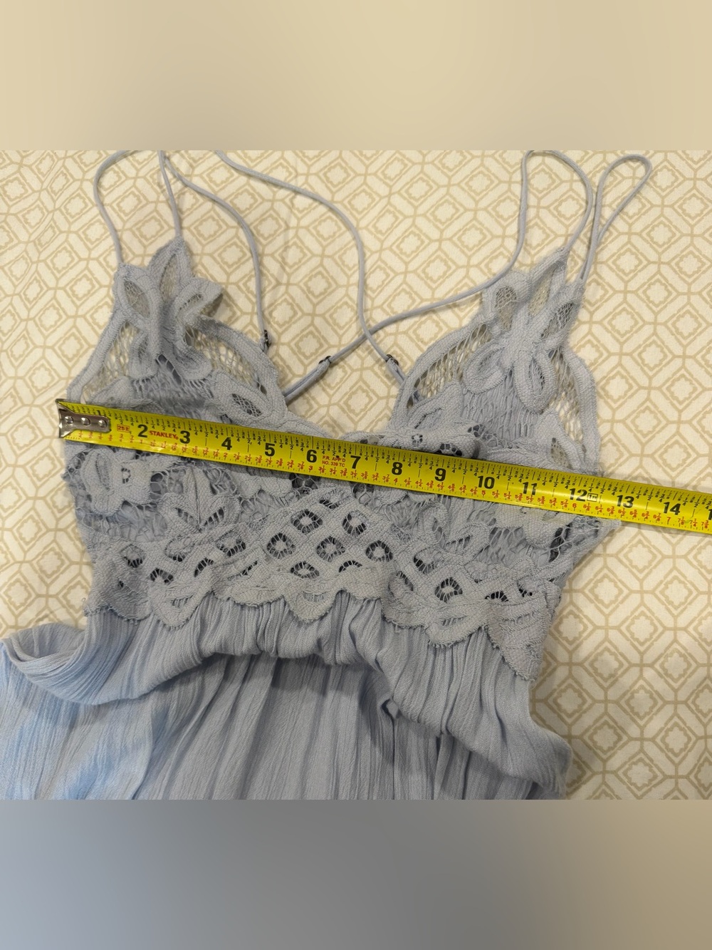 Free People Light Blue Lace-Trim Mini Dress - Picture 7 of 7